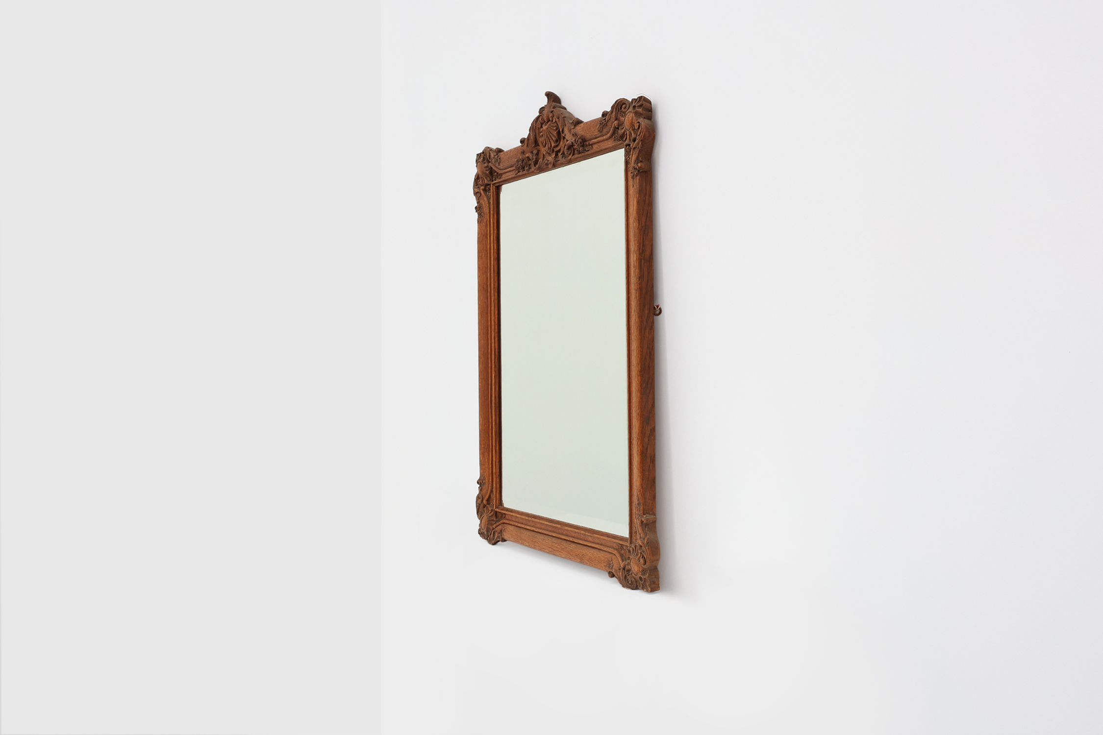 Baroque carved wooden beveled mirror in Louis XV style, France 1900sthumbnail